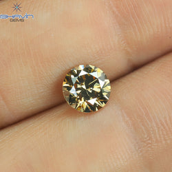 1.02 CT Round Shape Natural Diamond Brown Color SI Clarity (6.35 MM)