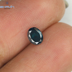 0.28 CT Oval Shape Natural Diamond Blue Color SI1 Clarity (4.63 MM)