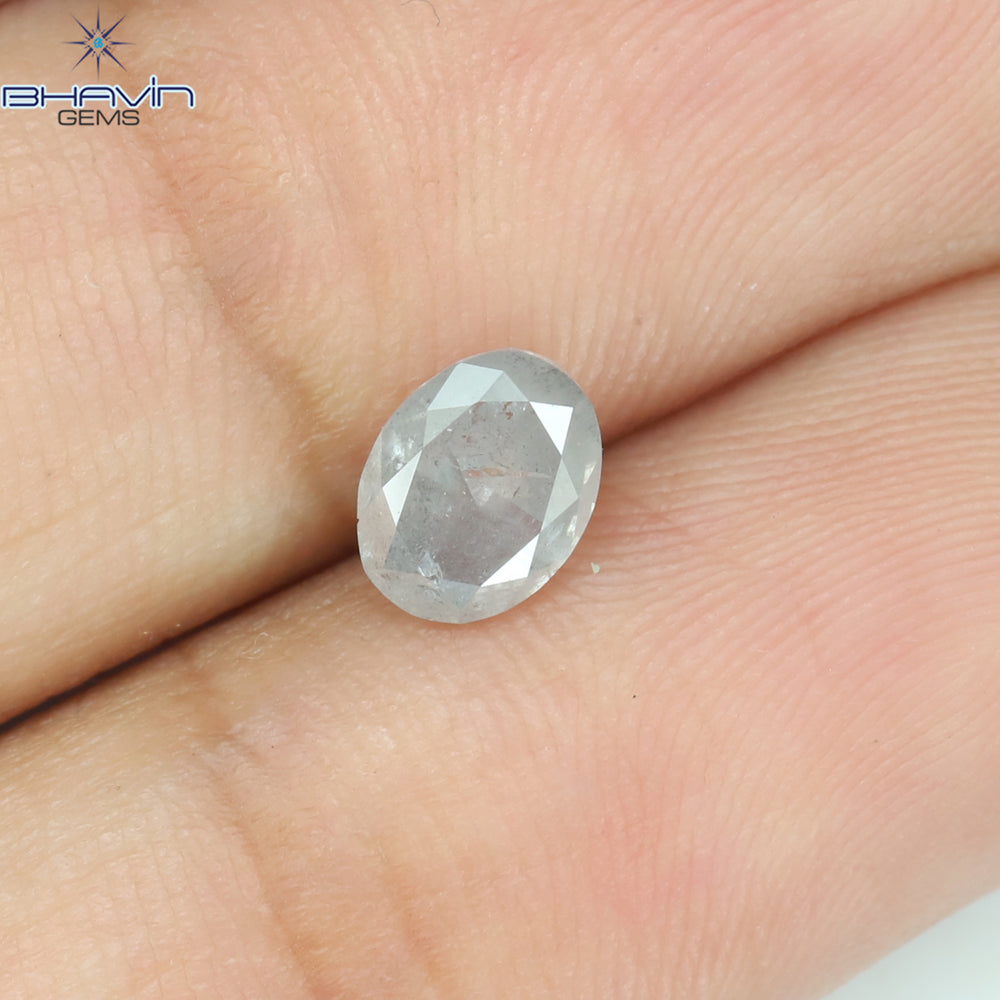 0.72 CT Oval Shape Natural Diamond White Milky Color I3 Clarity (6.15 MM)