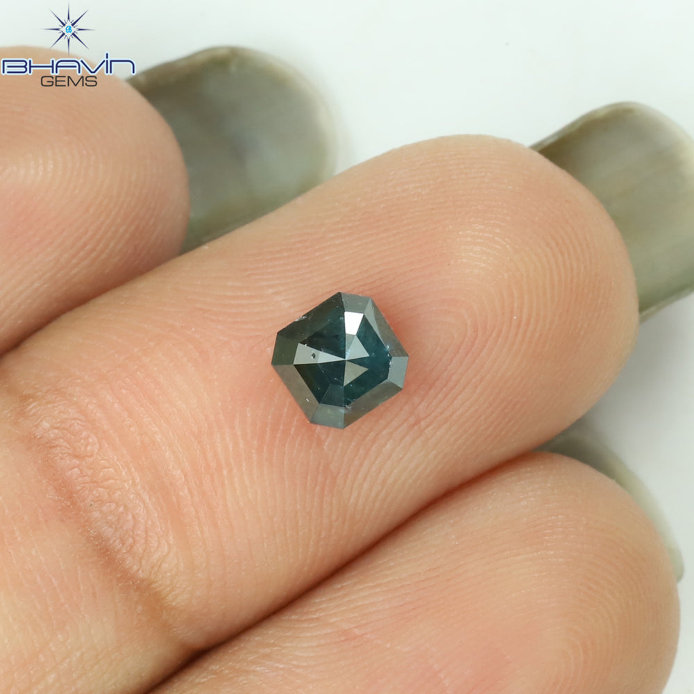 0.57 CT Square Cut Natural Diamond Enhanced Blue Color I3 Clarity (4.67 MM)