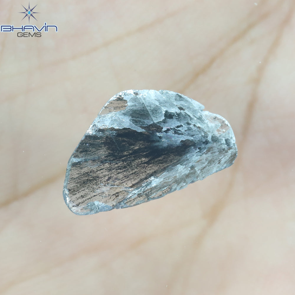 1.98 CT Slice Shape Natural Diamond Salt And Pepper Color I3 Clarity (14.50 MM)