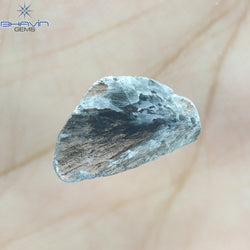 1.98 CT Slice Shape Natural Diamond Salt And Pepper Color I3 Clarity (14.50 MM)