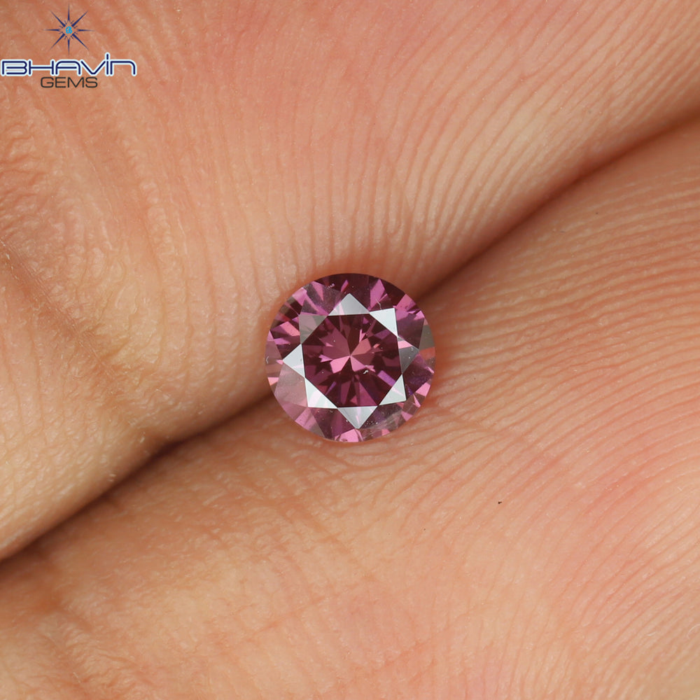 0.26 CT Round Shape Natural Diamond Pink Color VS2 Clarity (4.15 MM)