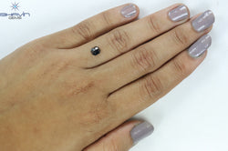 0.63 CT ラディアント シェイプ ナチュラル ダイヤモンド グリーン カラー I3 クラリティ (6.40 MM)