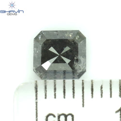 1.00 CT アッシャー シェイプ ナチュラル ダイヤモンド ソルト アンド ペッパー カラー I3 クラリティ (5.72 MM)
