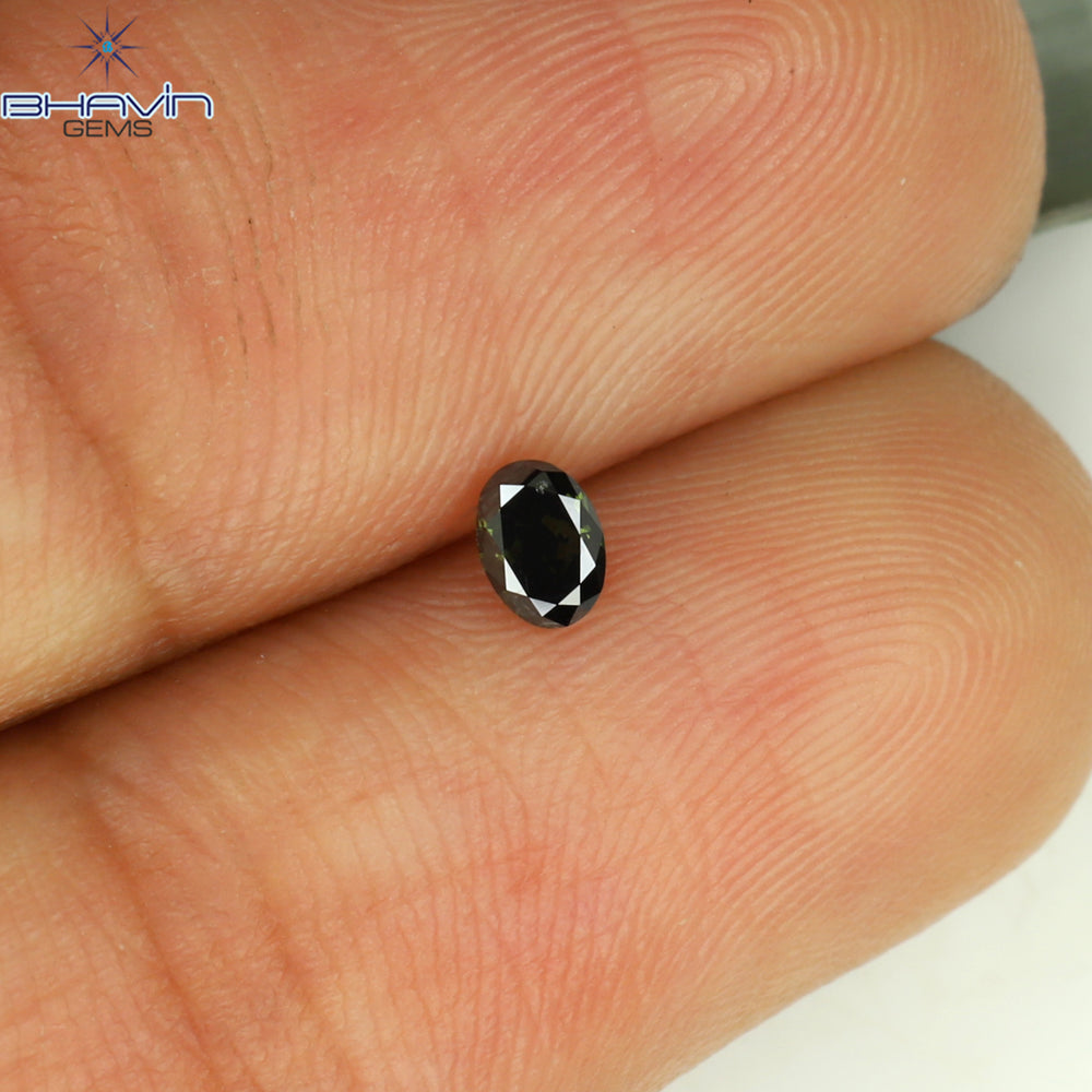 0.11 CT Oval Shape Natural Diamond Green Color SI1 Clarity (3.53 MM)