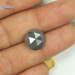 5.54 CT、ラウンド ローズ カット ダイヤモンド、グレー、クラリティ I3 (11.63 MM)
