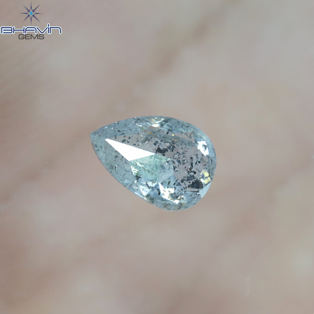 1.03 CT Pear Shape Natural Diamond Salt And pepper Color I3 Clarity (7.61 MM)