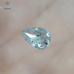 1.03 CT Pear Shape Natural Diamond Salt And pepper Color I3 Clarity (7.61 MM)