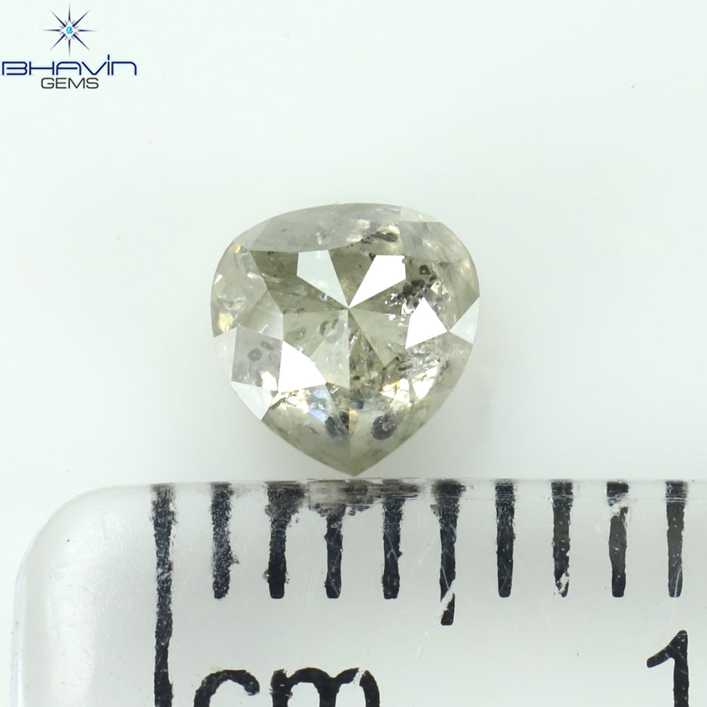 0.61 CT Heart Shape Natural Diamond Salt And pepper Color I3 Clarity (4.85 MM)
