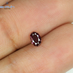 0.22 CT Oval Shape Natural Diamond Enhanced Pink Color VS1 Clarity (4.45 MM)