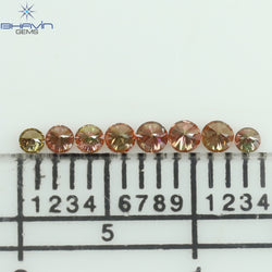 0.18 CT/8 ピース ラウンド シェイプ ナチュラル ルース ダイヤモンド ピンク カラー SI クラリティ (1.90 MM)