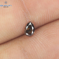 0.20 CT, Pear Diamond, Brown Pink Color, Clarity SI1 (4.33 MM)