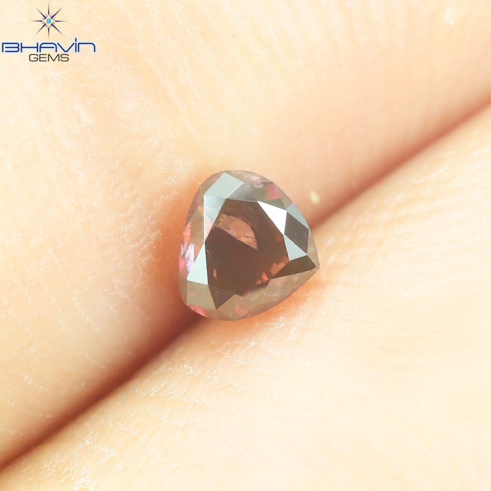 0.22 CT, Heart Diamond, Pink Color,  Heart Cut, Clarity I1
