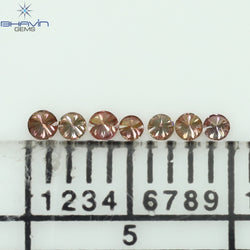 0.08 CT/7 Pcs Round Shape Natural Loose Diamond Pink Color SI Clarity (1.50 MM)