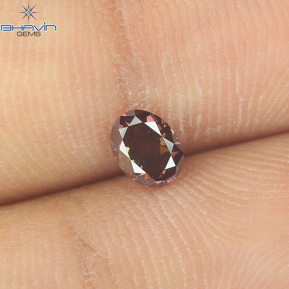 0.39 CT, Oval Diamond, Pink Color, Natural loose Diamond, Clarity VS1