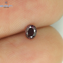 0.12 CT オーバルシェイプ ナチュラル ダイヤモンド 強化ピンク色 VS1 クラリティ (3.40 MM)