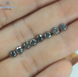1.84 CT/8 Pcs Round Shape Natural Loose Diamond Salt And pepper Color I3 Clarity (3.82 MM)