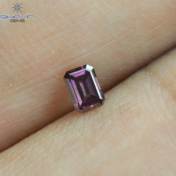 0.15 CT Emerald Shape Natural Diamond Pink Color SI1 Clarity (3.67 MM)