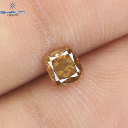 0.38 CT, Cushion Diamond, Pinkish Brown  Color, Clarity  VS1 (4.02 MM)