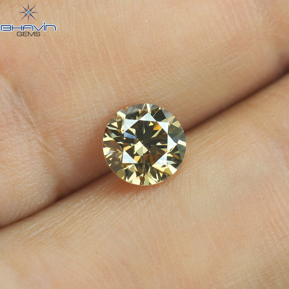 0.85 CT Round Shape Natural Diamond Brown Color SI1 Clarity (5.90 MM)