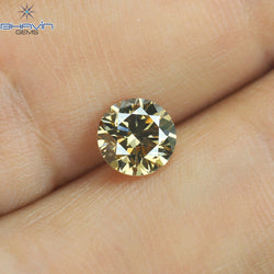 0.85 CT Round Shape Natural Diamond Brown Color SI1 Clarity (5.90 MM)