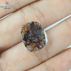 3.54 CT Slice Shape Natural Loose Diamond Brown Color I3 Clarity (16.30 MM)