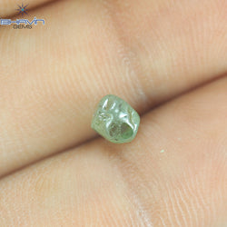 0.91 CT, Rough Shape, Natural Diamond, Greenish Blue Color, VS2 Clarity (5.03 MM)