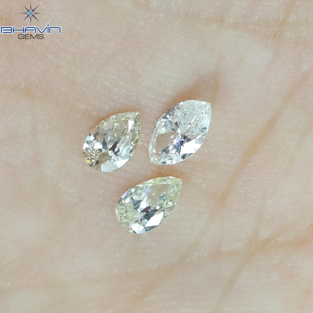 0.51 CT/3 Pcs CT Pear-Marquise Shape White Color SI Clarity (5.50 MM)