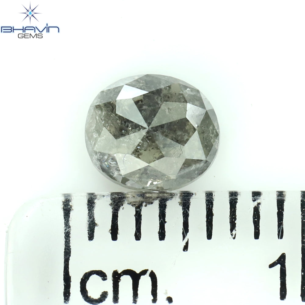 0.43 CT オーバルシェイプ ナチュラル ダイヤモンド ソルト アンド パッパー カラー I3 クラリティ (5.18 MM)