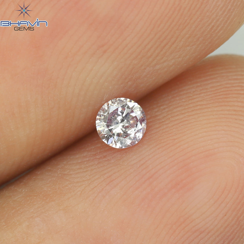0.11 CT Round Shape Natural Diamond Pink Color I1 Clarity (3.14 MM)
