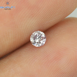 0.11 CT Round Shape Natural Diamond Pink Color I1 Clarity (3.14 MM)