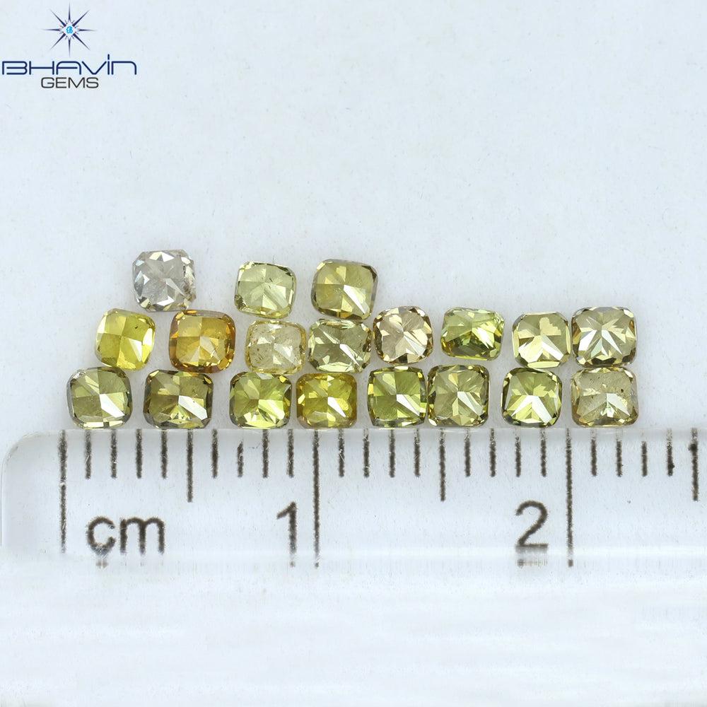 1.71 CT/19 Pcs Cushion Shape Natural Diamond Mix Color VS-SI Clarity (2.75 MM)