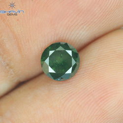 0.59 CT Round Diamond Natural Loose Diamond Green Color I3 Clarity (5.35 MM)