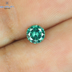 0.31 CT Round Shape Natural Diamond Blue Color SI1 Clarity (4.36 MM)