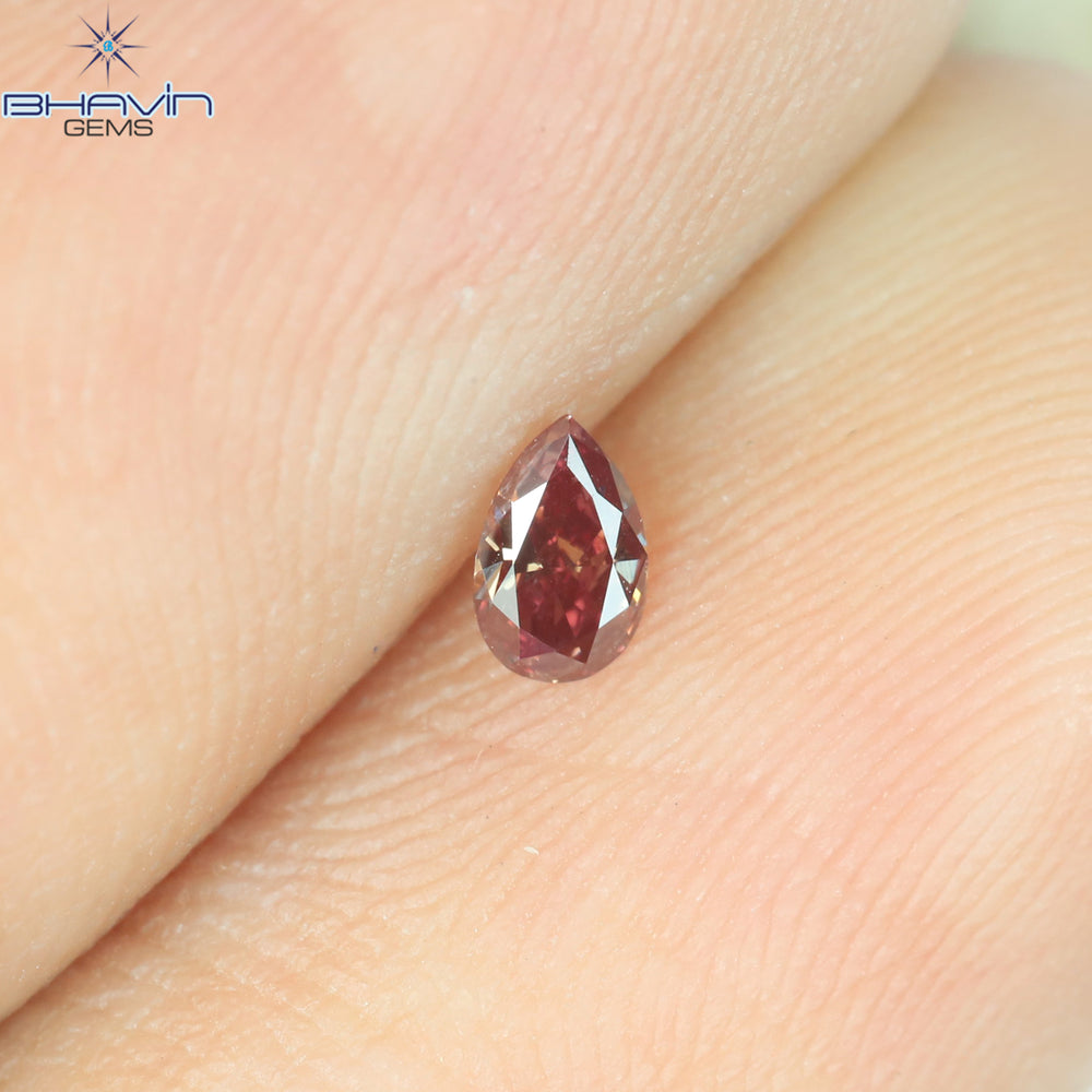 0.08 CT Pear Shape Natural Diamond Pink Color VS1 Clarity (3.58 MM)