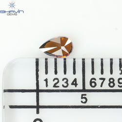 0.09 CT Pear Shape Natural Diamond Cognac Color VS1 Clarity (3.70 MM)