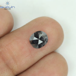 0.80 CT Oval Shape Natural Diamond Salt And Pepper Color I3 Clarity (6.53 MM)
