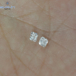 0.20 CT/2 Pcs Asscher Shape White (G+) Color Natural Loose Diamond VVS-VS Clarity (2.40 MM)