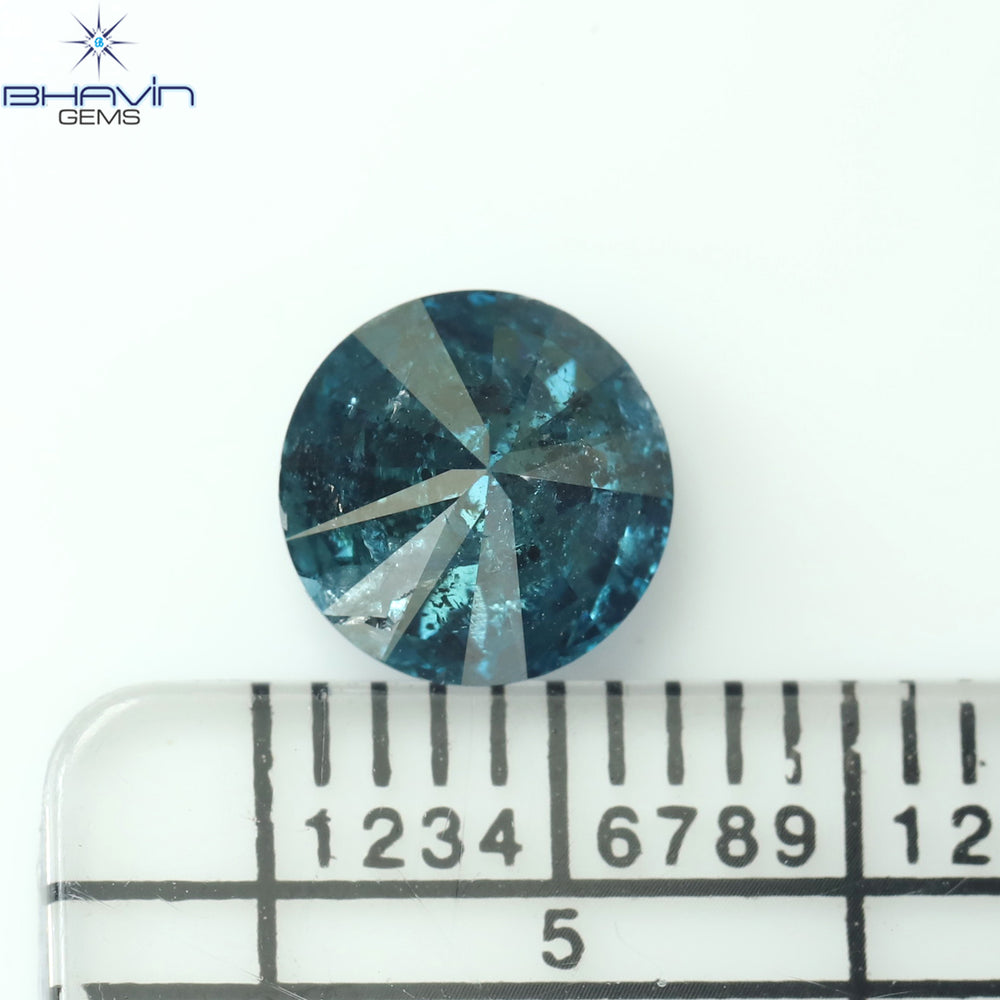 1.16 CT Round Diamond Natural Diamond Blue Color I3 Clarity (6.72 MM)