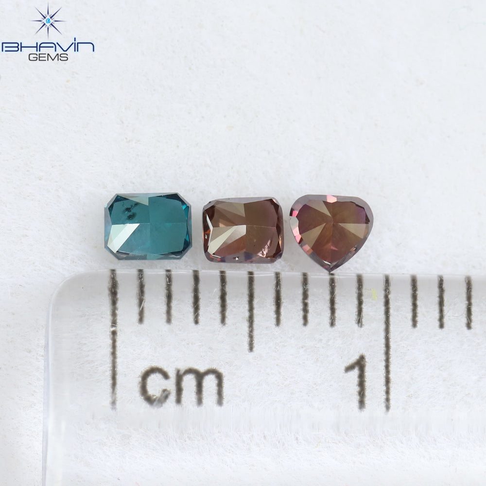 0.33 CT/3 Pcs Mix Shape Natural Diamond Mix Color SI1 Clarity (3.19 MM)