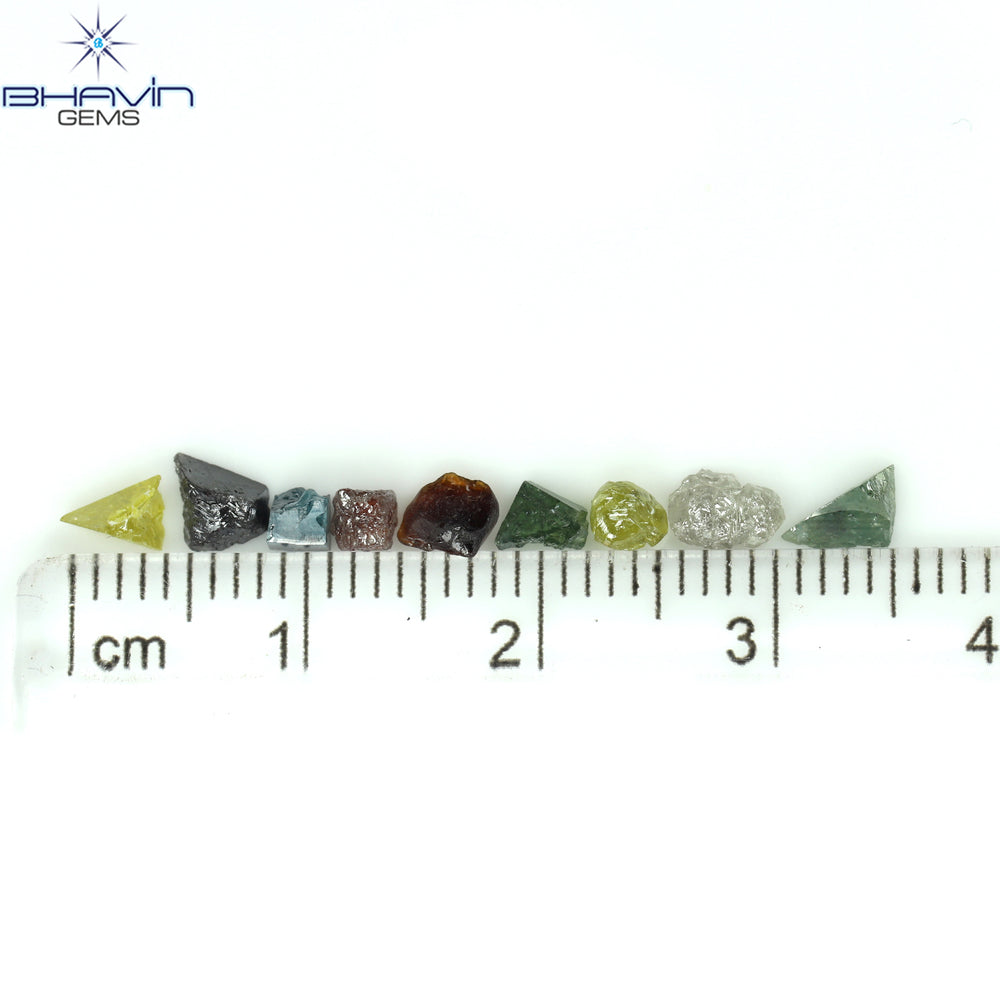 8.81 CT/42 PCS Mix Color Rough Diamond Natural loose Diamond I3 Clarity (3.38 MM)