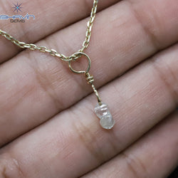 Diamond Pendant Rough Diamond White Gray Diamond Yellow Gold Pendant Bridal Necklace Pendant