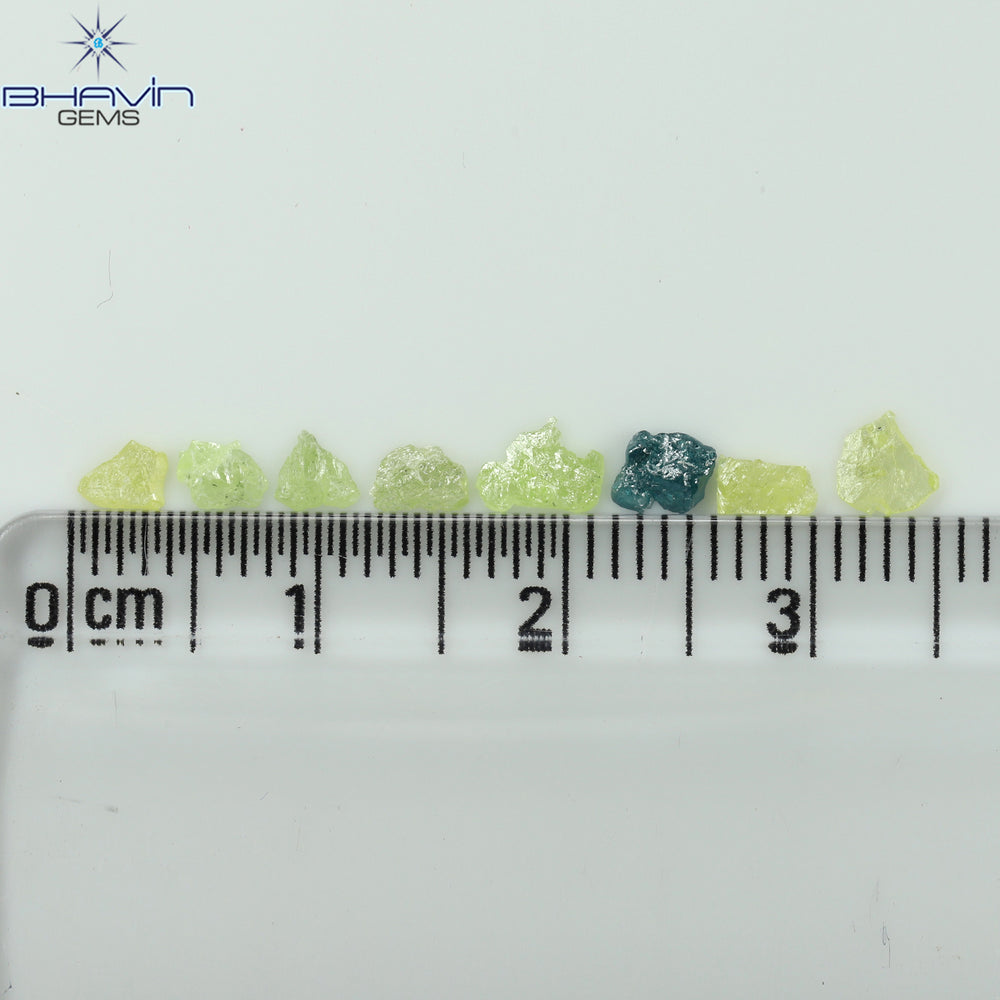 0.72 CT/8 PCS Rough Shape Enhanced Mix Color Natural Diamond I3 Clarity (4.70 MM)