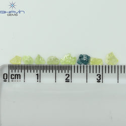 0.72 CT/8 PCS Rough Shape Enhanced Mix Color Natural Diamond I3 Clarity (4.70 MM)
