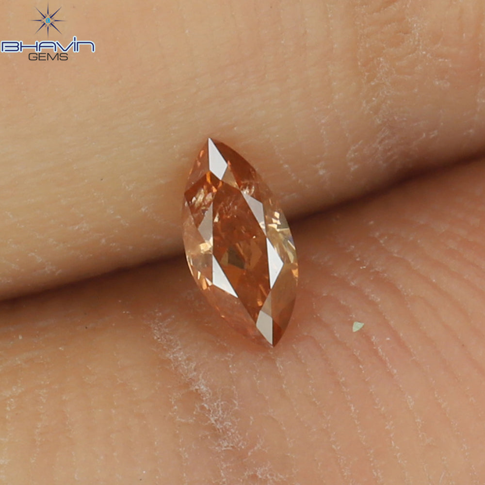 0.13 CT Marquise Shape Natural Diamond Pink Color I1 Clarity (5.05 MM)