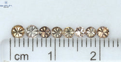 0.61 CT/8 Pcs Round Shape Natural Loose Diamond Brown Pink (Argyle) Color SI Clarity (3.15 MM)