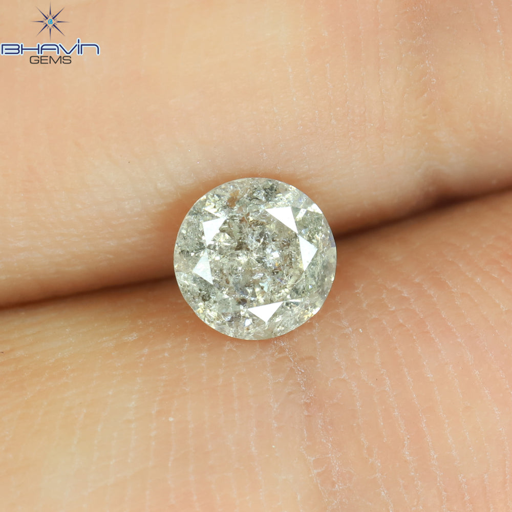 0.45 CT Round Shape Natural Loose Diamond Salt And Pepper Color I3 Clarity (4.92 MM)