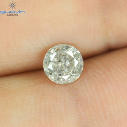 0.45 CT Round Shape Natural Loose Diamond Salt And Pepper Color I3 Clarity (4.92 MM)