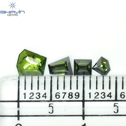 0.53 CT/4 Pcs, Mix Diamond, Green Color, SI2 Clarity